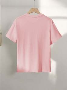 Edición Limitada: Camiseta Casual de Manga Corta y Cuello Redondo para Mujer - Estampado de Velero Náutico y Aves, Camiseta Transpirable de Verano, Lavable aáquina, Blanca, para Conjuntos de Primavera/Verano, Camisetas para Cruceros, Camiseta de Corte Relajado, Tela Cómoda, Algodón Ligero - Albaricoque - Ver 10