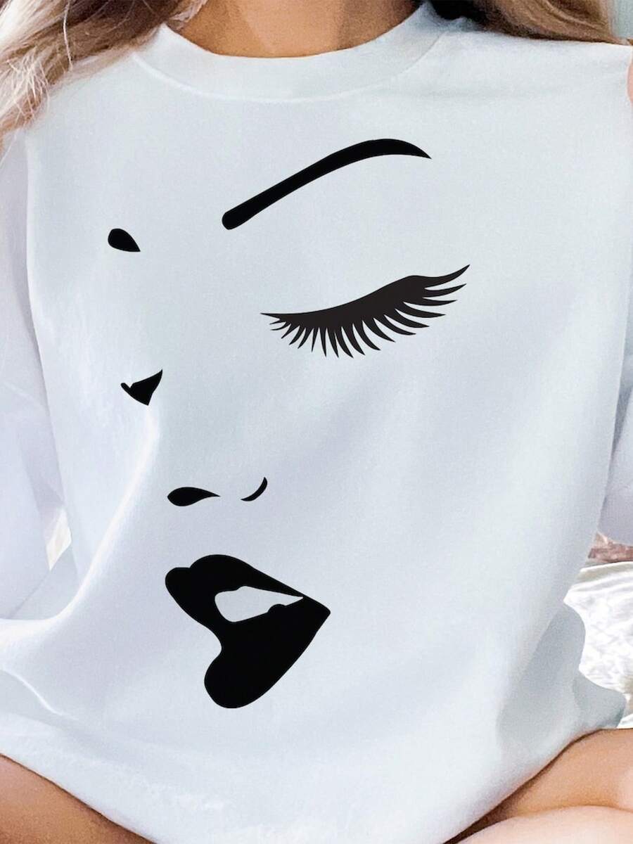 playeras de hombre camisas para hombre playera de hombre camisas de hombre ropa de hombreWomen Face Sweatshirt, Women Face Shirt, Shirts For Women camisa de hombre playeras playeras para hombre sudadera para hombre conjuntos de hombre y2k - Blanco - Ver 1
