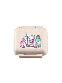 Mini 6-Compartment Portable Pill Box, Medicine Storage Box, Travel Pill Box, Printed With "My Pill Box" And Pill Pattern, 6-Compartment Small Pill Box, Sealed Pill Packaging Storage Box, 6-Day Weekly Pill Storage Box, Travel Essential Pill Box, Daily Vitamin Pill Box, Pocket Pill Box Storage Box, Exquisite Storage Box, Home Essential, Travel Essential - Multicolor - View 12