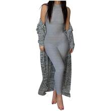 Mono tipo lápiz para mujer, nueva temporada completa, mono deportivo informal para Fitness, ropa deportiva ajustada sin mangas, mono todo en uno - Gris - Ver 5