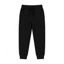 Fleece-Lined Sweatpants With Pockets - Black - View 2