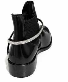Women's Short-Shaft Rain Boot For Cold And Rain, Autumn/Winter Collection, New Release. - 黑色水鑽 - 查看 3