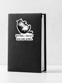 1 Peça Adesivo Engraçado de Gato Gordo, Decalque de Meme de Gato "Pele e Ossos" Chonky, Adesivo de Humor de Gato Faminto para Laptop e Garrafa de Água, Presente Sarcástico para Amante de Animais de Estimação, Decoração Rosa Estética - Multicolorido - Visão 5