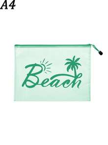 多色時尚沙灘包，印有「Beach」文字、棕櫚樹與太陽圖案。大容量透明化妝包，尼龍拉鍊，輕量，可收納防曬乳、比基尼與沙灘必需品。適合春夏，尼龍拉鍊盥洗包，輕量，可收納防曬乳、比基尼與沙灘用品。春夏收納，適合游泳、沙灘、潛水與夏季度假，學生返校，輕量防曬乳收納包，適合朋友、家人、好朋友、同學。完美禮物 - 彩色 - 查看 14