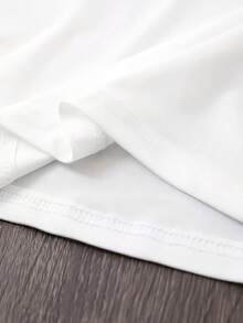 Camiseta casual de talla grande para mujer con estampado vintage de cara sonriente y sonriente, ideal para primavera, verano y otoño. Camiseta de manga corta, cuello redondo, cómoda y adecuada para uso diario, vacaciones y actividades al aire libre. - Blanco - Ver 6