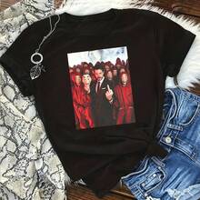 Unisex Retro Robbery-Style Graphic T-Shirt, Loose Fit, Streetwear For Everyday Wear - Black - View 1