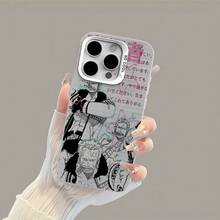 Tema de amor de Roronoa Zoro en monocromo rosafunda de teléfono Fundas compatibles con ,Apple,VIVO,OPPO,,, y Honor.Fabricadas en silicona TPU,ofrecen protección contra golpes y caídas.regalos para mamá - Blanco - Ver 5