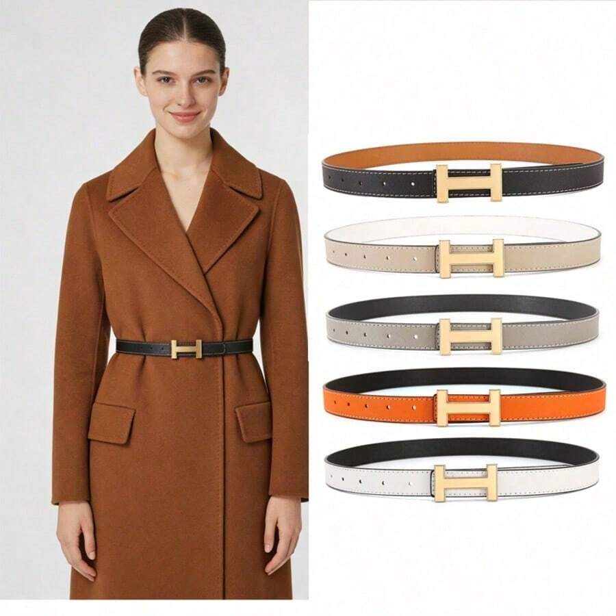 1pc Women's Casual PU Leather Belt, Suitable For All Seasons - Multicolor - View 1