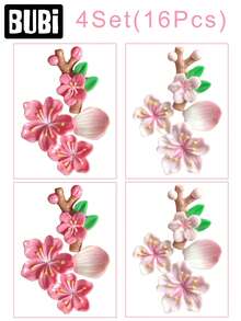 Pink 3D Car Sticker Decor, Gift For Women/Girls On Valentine's Day Or Birthday, Suitable For Air Vent, Dashboard, Screen, Auto Accessories - Flowers - View 14