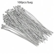 100pcs/Pack Copper Ball Head Pins, Handmade Connector Pins For Beading, Earrings, Jewelry Making, Minimalist Fashion DIY Accessories - Ball Needle - View 21