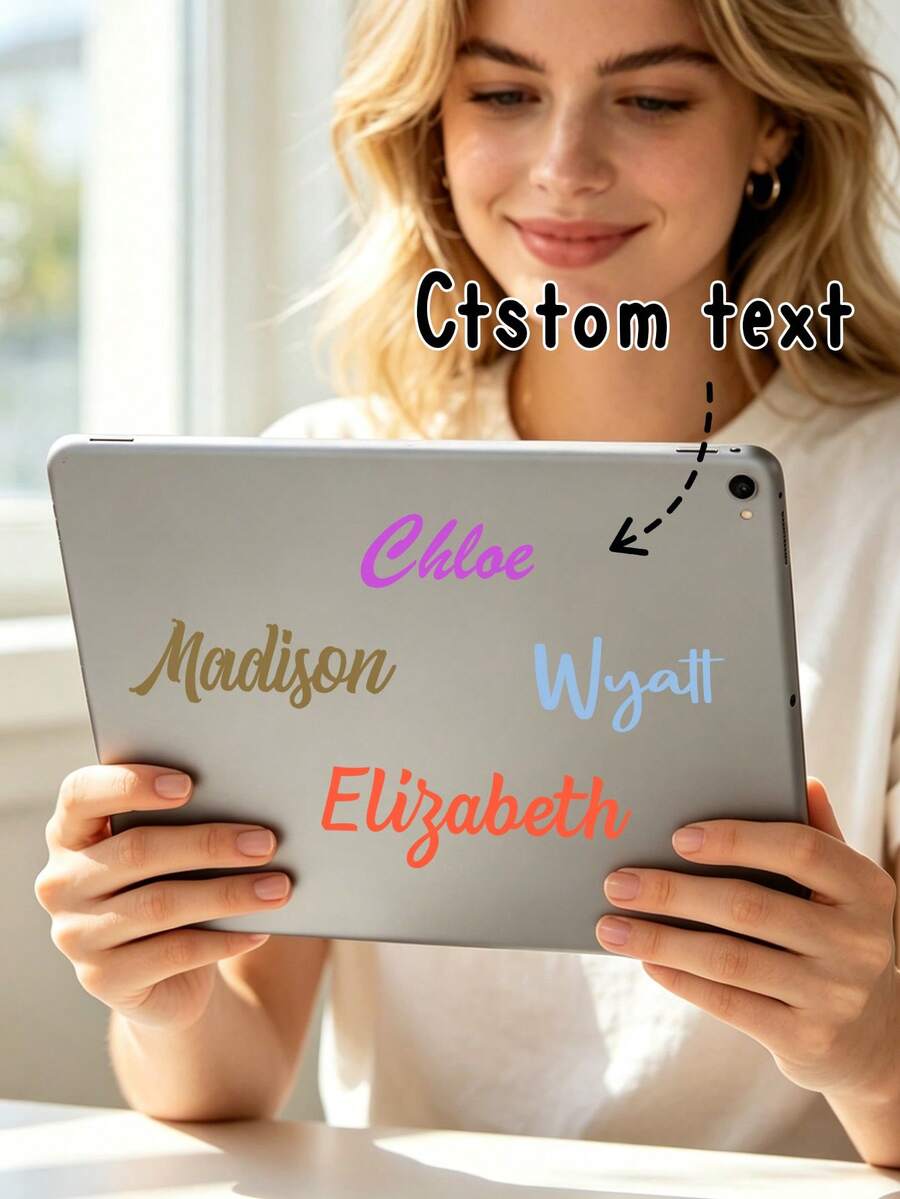 Customized Transparent Crystal Name Stickers, Waterproof Transferable Stickers With Customizable Text, No Residue Design, Suitable For Glass Cups, Gift Boxes, Mugs, Bottles, Applicable For Weddings, Graduations And Daily Decoration - Multicolor - View 1