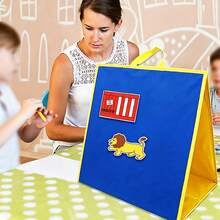hoojojo 1Pc Double-Sided Felt Board Foldable Flannel Story Board, Portable Display Board Blue Green, Interactive Learning Board Game Props Stationery Learning Supplies Back To School Activity - Multicolor - View 12
