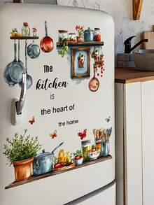 1pc Kitchen Utensil English Slogan Wall Sticker, Self-Adhesive Removable Decor For Kitchen & Dining Room - A - View 3