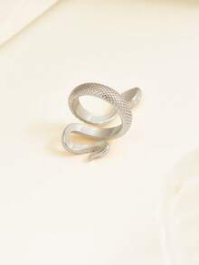 1pc Unique Personalized Niche Design Creative Snake Shaped Ring, Suitable For Daily Wear For Women - Silver - View 2