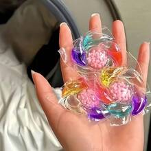 100/50/30/5粒/6合1彩色洗衣凝珠，香氛洗衣珠，浓缩洗衣球，持久留香，强力去污，抗菌除臭，衣物柔顺剂，洗衣液，水溶性胶囊，适用于所有洗衣机 - 液體 - 查看 6