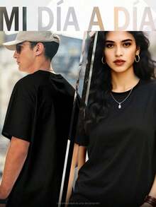 Camiseta Divertida para Mujer Frase Humorística Diseño Original Ideal para Regalos Casual y Cómica en Color Negro - Negro - Ver 3