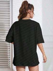 Camiseta De Manga Corta De Verano Para Mujer, Camiseta Con Hombros CaíDos Y Estampado GráFico, Camisetas GráFicas, Tops Para Mujer, Camiseta BáSica, Camiseta Casual, Camiseta De Corte Holgado, Camiseta Esencial, Camiseta De Color SóLido, Camiseta De AlgodóN Lisa, Camiseta Con Efecto Tie-Dye, Camiseta Retro, Camiseta De Verano, Camiseta Casual De Primavera, Camiseta De Cuello Redondo De OtoñO, Camiseta De Vacaciones, Camiseta De Playa, Camiseta GráFica Para Fiesta, Camiseta De AlgodóN, Camiseta GráFica Atrevida, Camiseta Elegante, Camiseta De Manga Larga, Camiseta De Manga Corta, Camiseta Sin Mangas, Camiseta Acanalada, Camiseta De Corte Cuadrado, Camiseta Con Estampado Floral, Camiseta Con Estampado Animal, Camisetas Sueltas Y CóModas, Tops De Verano, Conjuntos De Verano Para - Negro - Ver 2