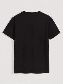 Men's Short-Sleeved T-Shirt With Round Neck And Beer Volume Print. Perfect Gift Choice For Birthdays Or Holidays For Friends, Family, Boyfriends, Or Girlfriends. - 黑色 - 查看 2