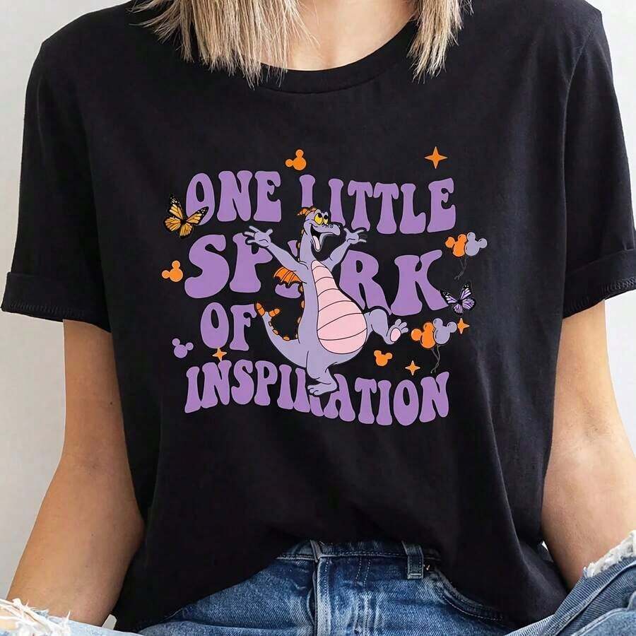 Ropa Curvy en Oferta y : Camiseta Figt, Sudadera Figt, Camiseta One Little Spark Of Inspiration, Camiseta Dragón Morado, Camiseta Epcot. Camiseta de Algodón 100% de 220G de Peso Pesado. Estampado de mariposas. Tallas unisex. Camiseta inspiradora de cuello redondo. Lindo y hermoso top de verano inspirado en el estilo Y2K, perfecto para actividades al aire libre, en casa, en el trabajo o para vestir en la calle. Camiseta Casual, Holgada, para Uso Diario. Camisetas para Mujer Y2K - Negro - Ver 1