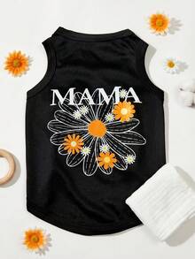 1 buah Rompi Hewan Peliharaan Motif Bunga Daisy Musim Panas dengan Tulisan "Mama", Anti Kutu Fisik, Mengurangi Kerontokan Bulu, Isolasi Panas & Bernapas, Cocok untuk Anjing & Kucing Kecil & Sedang, Penggunaan di Dalam & Luar Ruangan - Hitam - View 15