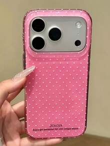 Polka Dot Simple Solid Color Polka Dots Phone Case Compatible With IPhone 17Pro Max 17Pro 17 17Air 16Pro Max 16Pro 16 16Plus 15Pro Max 15Pro 13Pro Max 14 Pro 12Pro Max 15 14 13 12 11 Lovely Phone Back Cover - Rose Red - View 2