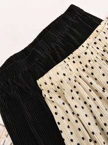 Shorts plisados de talla grande de verano con estampado de leopardo y unicolor - Multicolor 5 - Ver 5