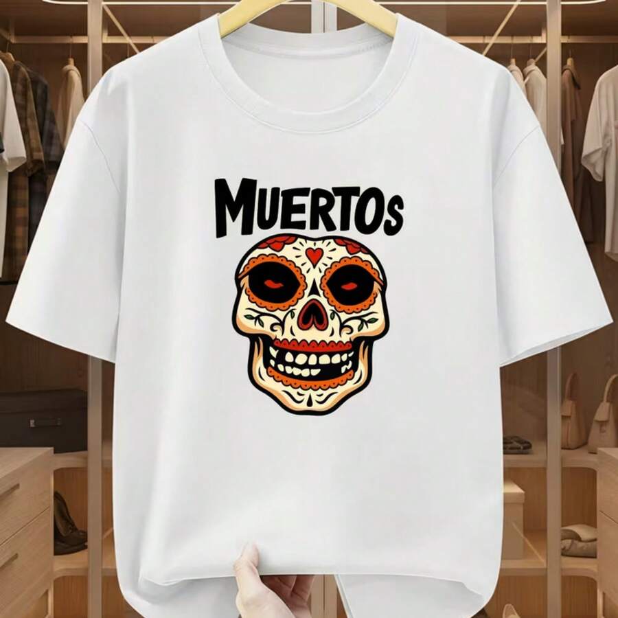 Printed T-Shirt For Men And Women - 白色 - 查看 1