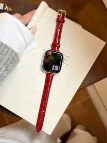 1条女款表带，适用于38mm、40mm、41mm、42mm、44mm、45mm、46mm、49mm表径 - 女款真皮表带 - 简约优雅时尚设计 - 舒适轻便耐用，兼容苹果系列11、10、Ultra、9、8、7、6、SE、5、4、3、2、1，是手表爱好者的理想礼物，可作替换表带 - 彩色 - 查看 6