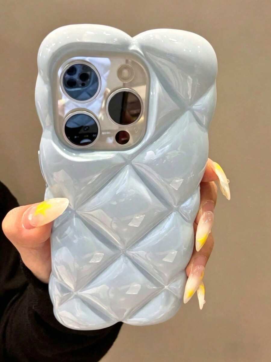 Ốp lưng điện thoại cao cấp nữ tính, màu đỏ hồng hình thoi, phù hợp với Apple 14promax, 13, 11, 12, ốp lưng silicon độc đáo dành cho nữ, bao phủ toàn diện, ốp lưng điện thoại 13promax sáng tạo. - Màu xanh lam - Xem 1