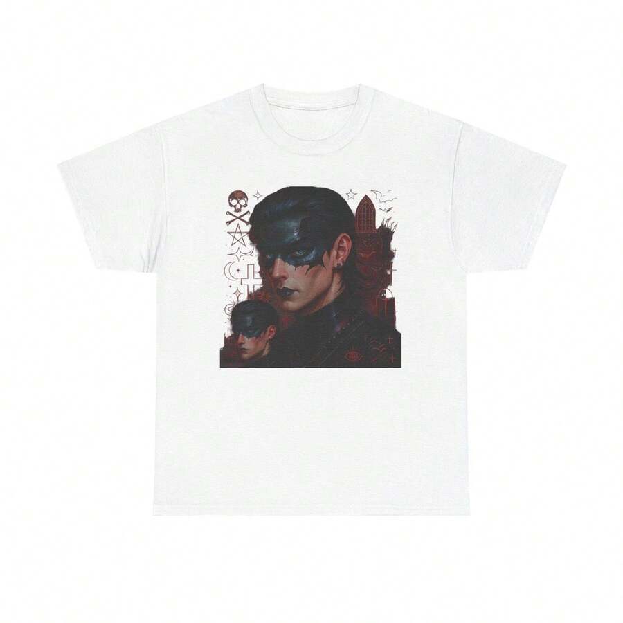 Camiseta de manga corta Bloodlit Creed The BatEyed p1rophet de 220 g, de algodón puro, para hombre y mujer. Tejido grueso, resistente a las arrugas y que no se deforma fácilmente. Estilo sencillo y versátil, ligero y transpirable, perfecto para ir al trabajo, viajar, acampar, ir de compras y para el tiempo libre diario. - Blanco - Ver 1