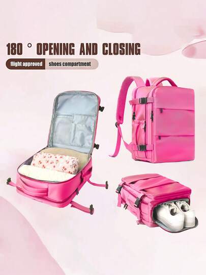 1 Item Hot Air Travel Backpack For Men And Women, Business, Commuting, Holiday Backpack, Multi-Layer Backpack, Notebook Book, Double-Shoulder Backpack, Multi-Purpose Backpack, Business Travel, University School Bag, Suitable For International Commuting Use