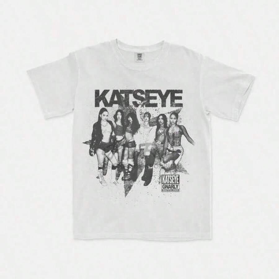 KATSEYE Beautiful Chaos Tour Vintage T Shirt, Gabriela Tee, Eyekon Merch, Fan Gift, Sophia, Manon, Lara, Daniela, Megan, YoonchaeRopa Hombre Cosas Para Hombre Ropa De Mujer Women Clothing Casual Blusas Bonito - Blanco - Ver 1