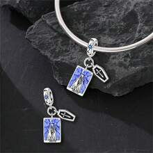 Vectoflux 1pc S925 Sterling Silver Grim Reaper Upright Pendant, Suitable For Handmade Bracelet, Necklace, Keychain, DIY Pendant, Women's Gift, Suitable For Birthday, Party, Holiday - PAC1821 - View 2