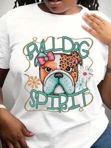 Camiseta Bulldog Spirit, Camiseta de Regreso a Clases, Camiseta Bulldog para Maestros, Camiseta para el Día del Partido, Camiseta Linda de Orgullo Escolar, Mamá Animadora - Blanco - Ver 6