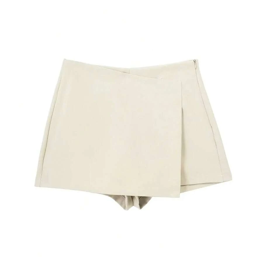 HXAO pantalones cortos para mujer 2024 verano elegante Casual falda de fiesta pantalones cortos señoras moda blanco caqui negro Falda corta pantalones para mujer - caqui claro - Ver 1