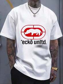 1 Piece Ecko Unltd Design T-Shirt - Casual Fashion Short-Sleeved T-Shirt, Comfortable Fit Suitable For Everyday Wear - Ideal For Urban Fashion Enthusiasts, Essential For Summer Travel, Fashionable Gift For Family And Friends - 180g Soft - 白色 - 查看 5
