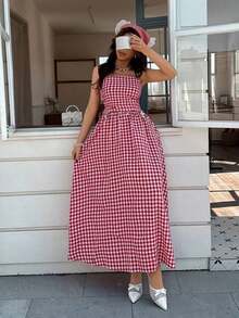 Women Midi Dresses - 紅色的 - 查看 4