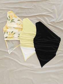 Set de 3 blusas casuales con estampado floral, adecuadas para el verano - Multicolor 2 - Ver 2