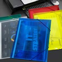 1pc/5pcs 5-Color A4 Plastic Expandable File Folder With Drawstring, Foldable Document Organizer Bag Suitable For Office And School - Single Piece - View 6