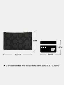Coach Ví siêu mỏng đựng được 13 thẻ, có ngăn trước chống RFID, kiểu dáng tối giản, thích hợp cho nam và nữ. - màu đen - Xem 7