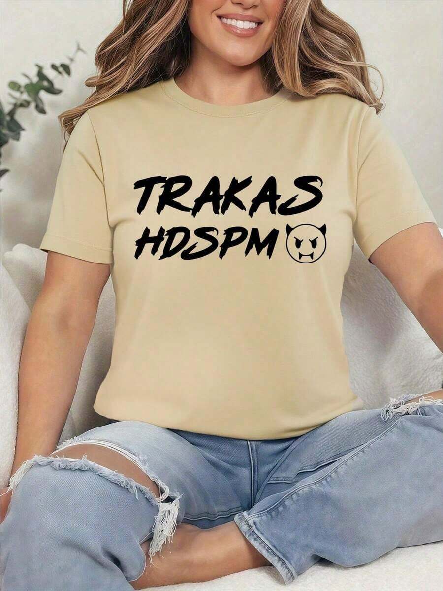 Camiseta de algodón 100% para mujer TRAKAS HDSPM BELICO, Camiseta de algodón grueso para mujer de Navidad (1 pieza) playeras de mujer - Albaricoque - Ver 1
