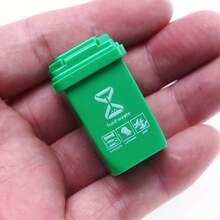 色彩缤纷的 1:12 比例生活场景迷你垃圾桶装饰废料容器微型分类垃圾桶模型，微观场景娃娃屋配件 - A - 查看 4
