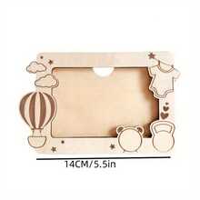 Elegant Wooden DIY Decorative Photo Frame, Blank Design For Personalization, Suitable For Home Decor With Memo Board Style - A - View 2