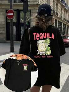 Camiseta Casual Colección Verano 2026, 220g de Algodón Puro de Doble Cara, Suave y Cómoda, Una Camiseta para el Verano, Una Camiseta Popular y de Gran  Recientemente, Absorbe la Humedad y el Sudor, Con un Estampado de Cerveza, Adecuada para Deportes, Actividades al Aire Libre y Uso en el Fin de Semana, La Mejor Opción de Regalo. Camiseta de Verano   Estampado Frontal y Trasero   100% Algodón   Resistente - Negro - Ver 6