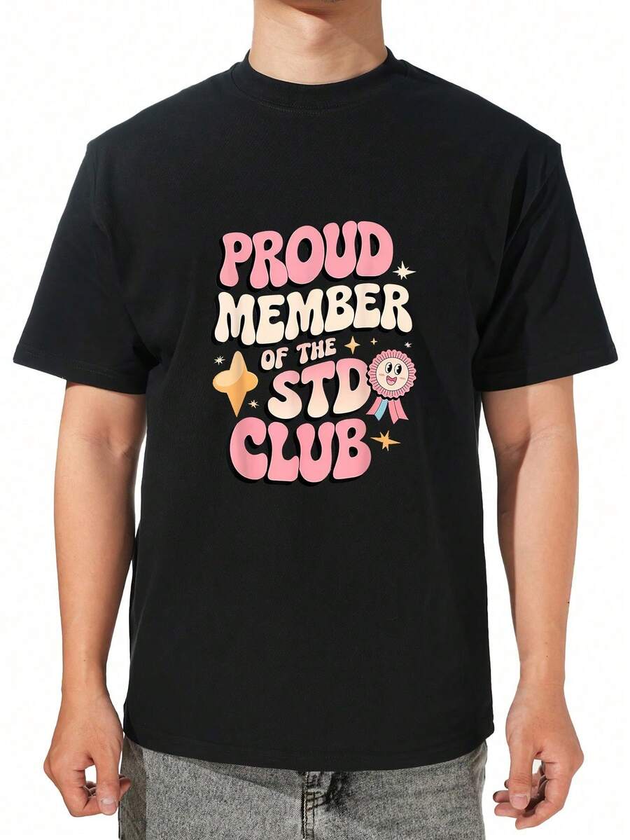 Awkward STD Funny Inappropriate Adult Humor T-Shirt - Black - View 1