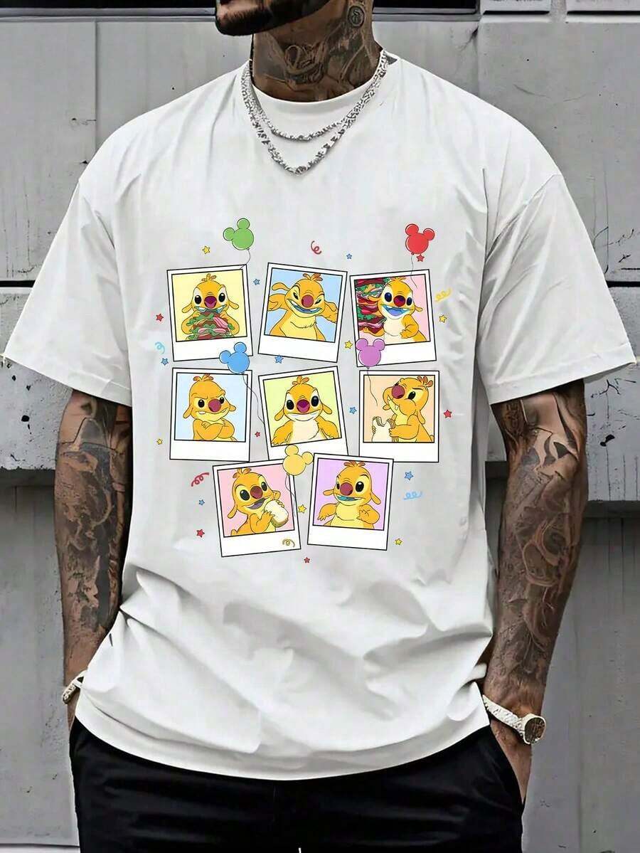 Camisetas Gráficas de  100% Algodón, Camiseta , Camiseta con Estampado de Reuben, Unisex, Estampado Retro, Manga Corta Holgada y Cómoda - Estilo Urbano Vintage Unisex, Camiseta de Algodón Holgada de Manga Corta con Cuello Redondo, blusas para mujer. blusas.blusas casuales para dama. - Blanco - Ver 1