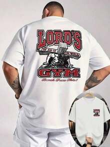 Regalo [Camiseta Deportiva] Nueva Camiseta Casual de Verano para Hombre de Manga Corta con Cuello Redondo Acanalado, Estampado Frontal y Trasero, Tejido de Punto, Transpirable y Cómoda, Camiseta Estampada de Verano para Hombre para Actividades al Aire Libre, Camiseta Relajada de Talla Grande, Suave - Blanco - Ver 7