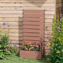 34 X 69.5cm Garden Planter Box, With Back Trellis, Brown - A - View 8