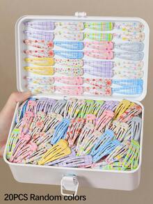 20pcs Colorful Cartoon Candy Print Water Drop Shiny BB Clips, Hair Accessories For Girls, Suitable For Daily Use - Multicolor - View 7