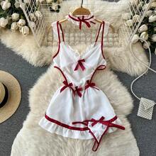 Vestido ajustado de Navidad para mujer, Vestido corto con lentejuelas y tirantes rojos, vestido de noche Sexy ajustado para fiesta y Club, minivestido erótico de conejito para Cosplay - QD157-Blanco - Ver 5